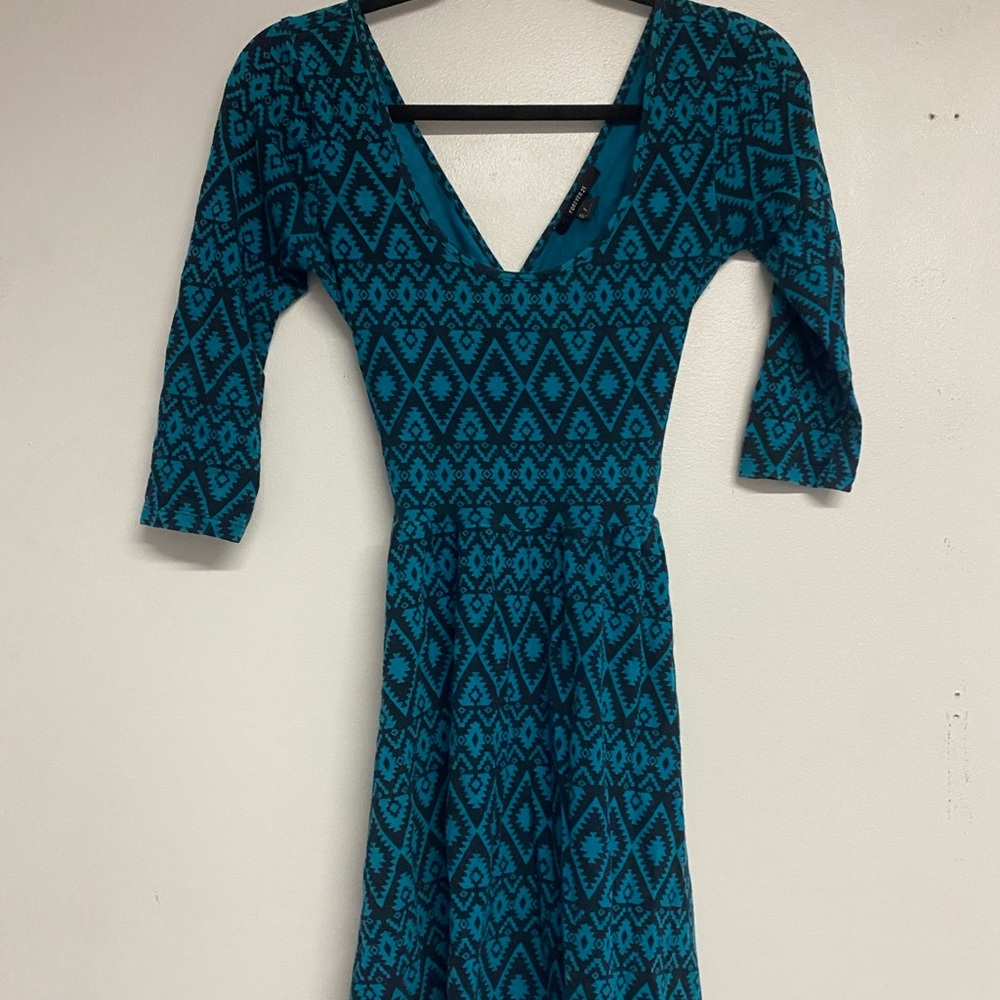 Black and green with crossed back dress